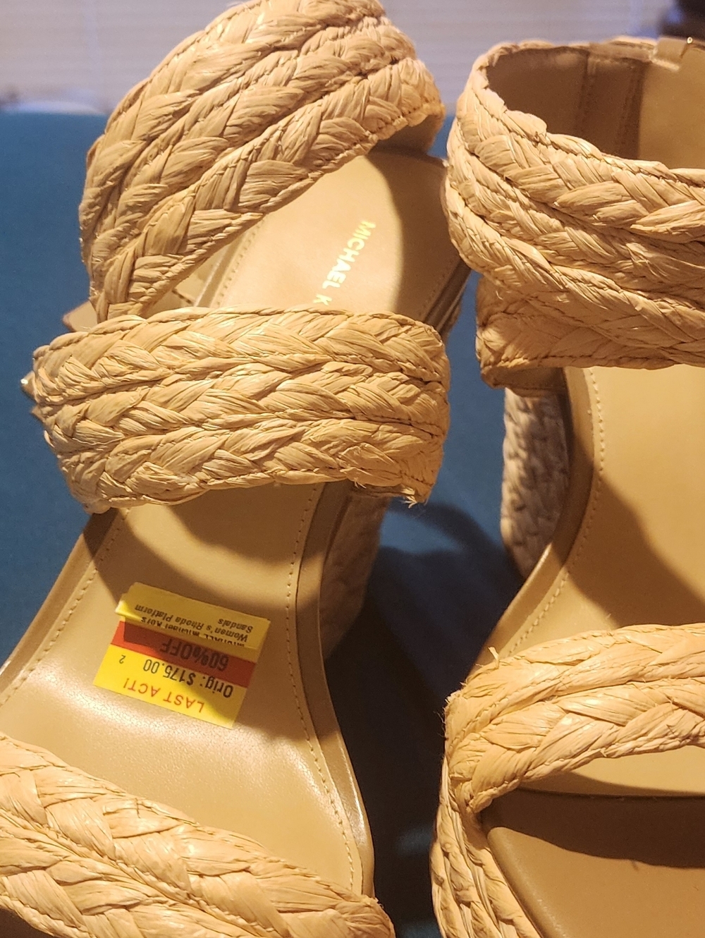 Michael Kors Neutral Braided Wedge Sandals